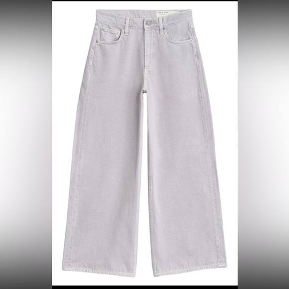 Rag And Bone 28 Andi High Rise In Lavender Ankle Jeans Wide Leg Anthropologie - Picture 6 of 12